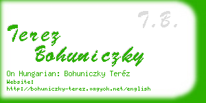terez bohuniczky business card